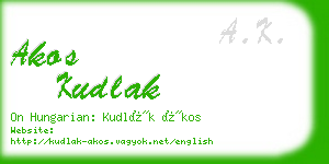 akos kudlak business card